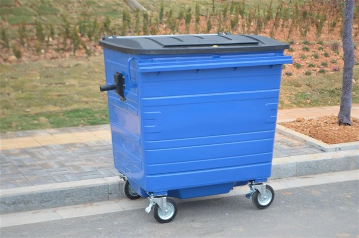 Metal Trash Can With Step Lid